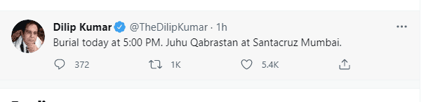 DILIP KUMAR Died