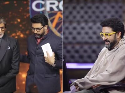 KBC: Abhishek Bachchan surprise Amitabh Bachchan