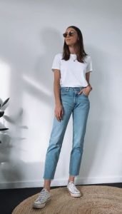 Holi outfit ideas 3 White T-Shirt and Jeans