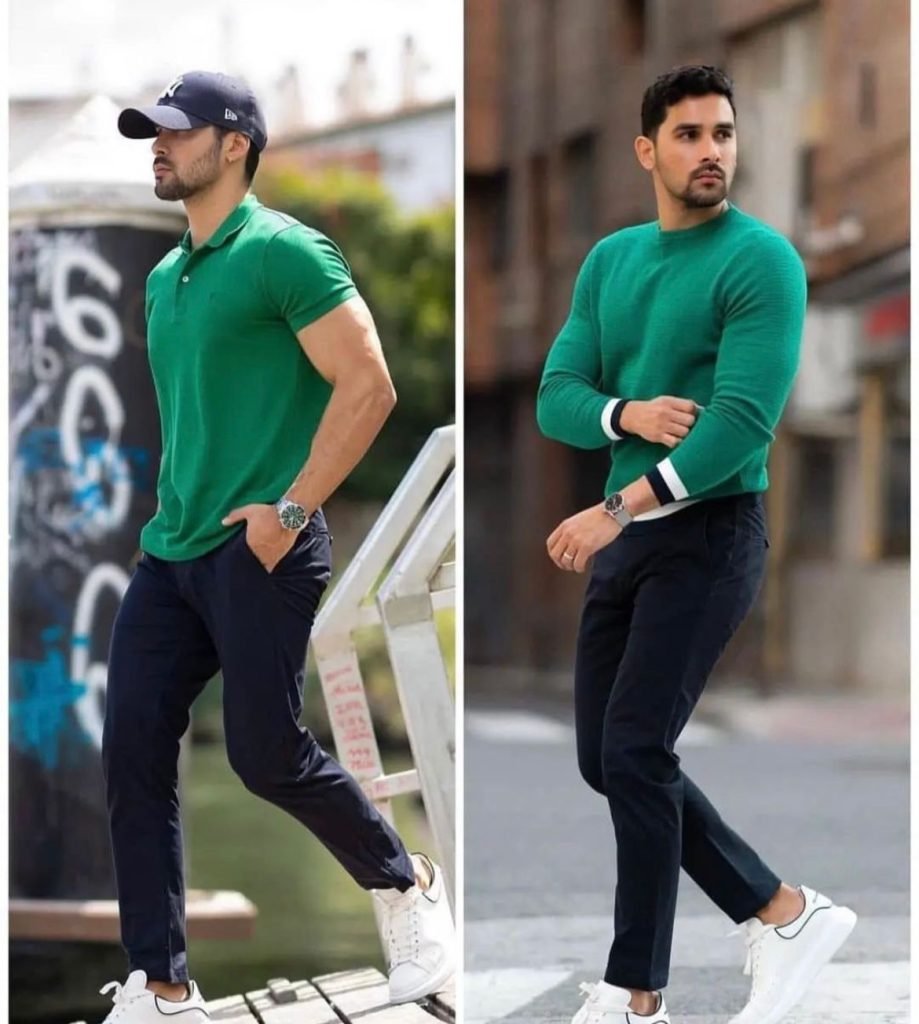 Best Color Combination For Men And Women For Outfit 2024 5 green and dark blue color combination