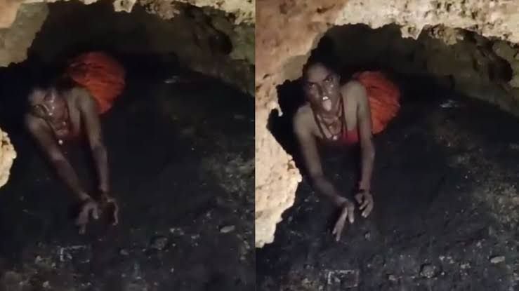 Girl behaving like a snake