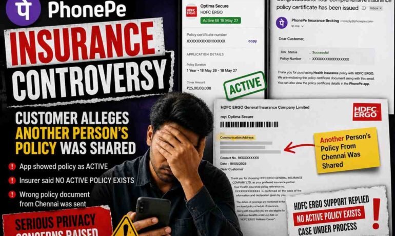 phonepe insurance privacy issue